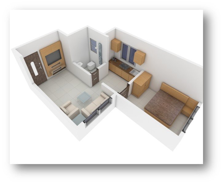 1 BHK Floor Plan