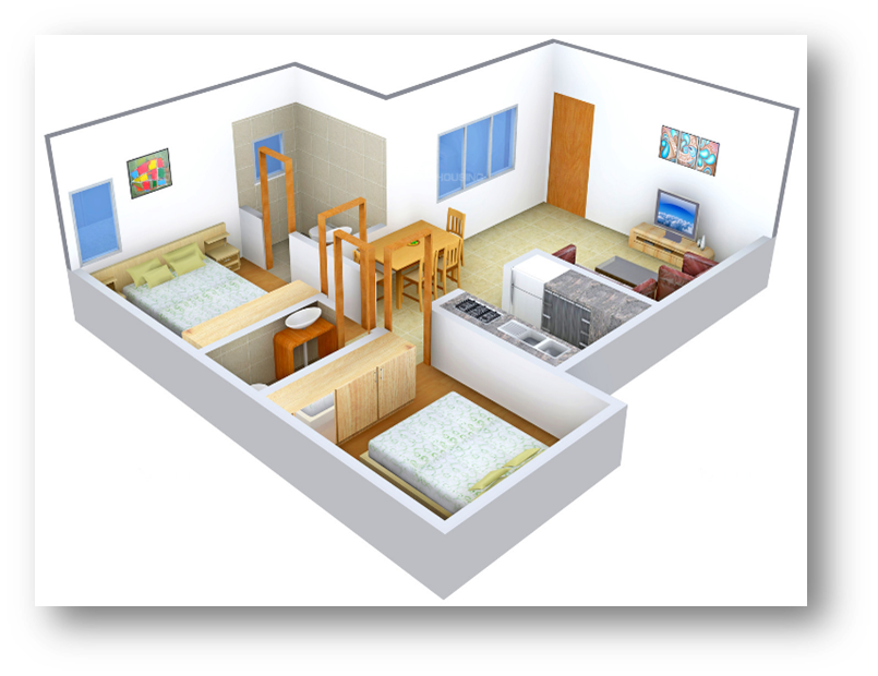 2 BHK Floor Plan